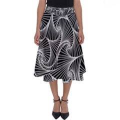 Fractal Sketch Dark Perfect Length Midi Skirt by jumpercat