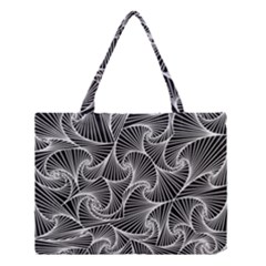 Fractal Sketch Dark Medium Tote Bag