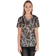 Fractal Sketch Dark Scrub Top by jumpercat