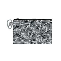 Fractal Sketch Dark Canvas Cosmetic Bag (small) by jumpercat