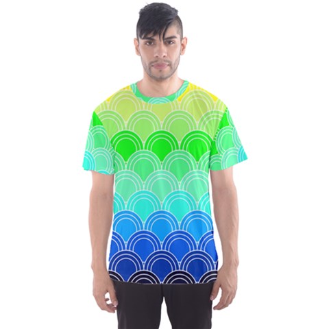 Art Deco Rain Bow Men s Sports Mesh Tee by NouveauDesign