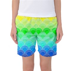 Art Deco Rain Bow Women s Basketball Shorts by NouveauDesign