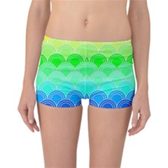 Art Deco Rain Bow Reversible Boyleg Bikini Bottoms by NouveauDesign