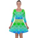 art deco rain bow Quarter Sleeve Skater Dress View1