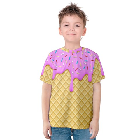 Strawberry Ice Cream Kids  Cotton Tee by jumpercat