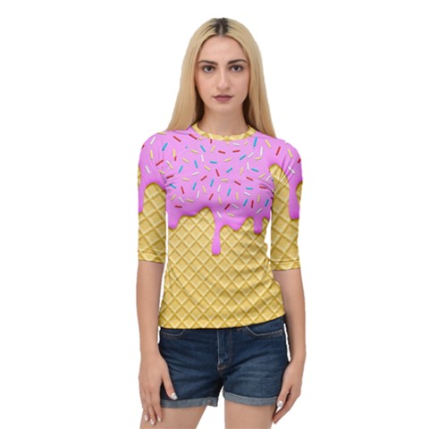 Strawberry Ice Cream Quarter Sleeve Raglan Tee by jumpercat