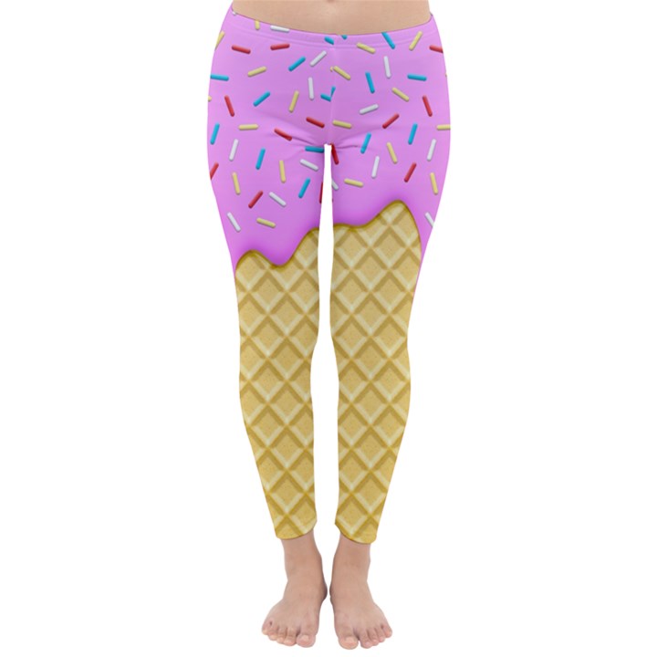 Strawberry Ice Cream Classic Winter Leggings