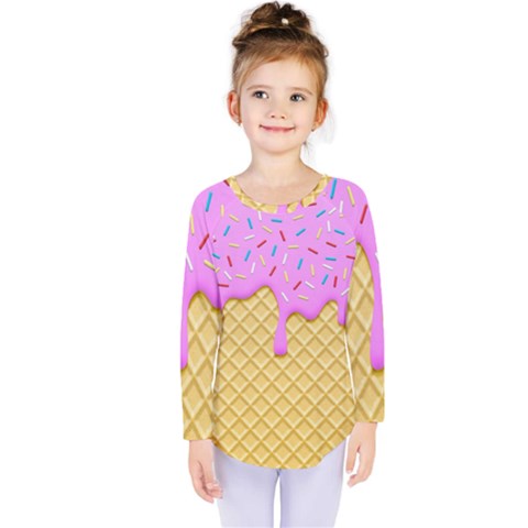 Strawberry Ice Cream Kids  Long Sleeve Tee by jumpercat