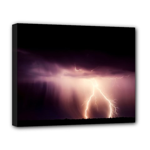 Storm Weather Lightning Bolt Deluxe Canvas 20  X 16   by BangZart