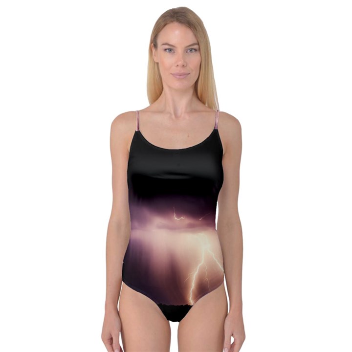 Storm Weather Lightning Bolt Camisole Leotard 