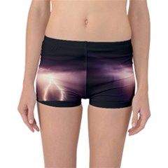 Storm Weather Lightning Bolt Reversible Boyleg Bikini Bottoms by BangZart