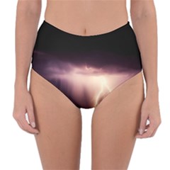 Storm Weather Lightning Bolt Reversible High-waist Bikini Bottoms by BangZart