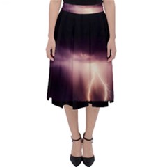 Storm Weather Lightning Bolt Folding Skater Skirt