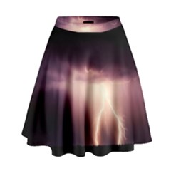 Storm Weather Lightning Bolt High Waist Skirt by BangZart