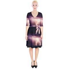 Storm Weather Lightning Bolt Wrap Up Cocktail Dress by BangZart