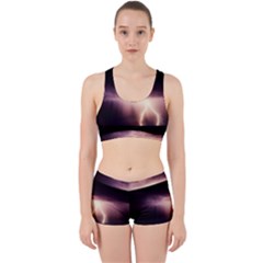 Storm Weather Lightning Bolt Work It Out Sports Bra Set