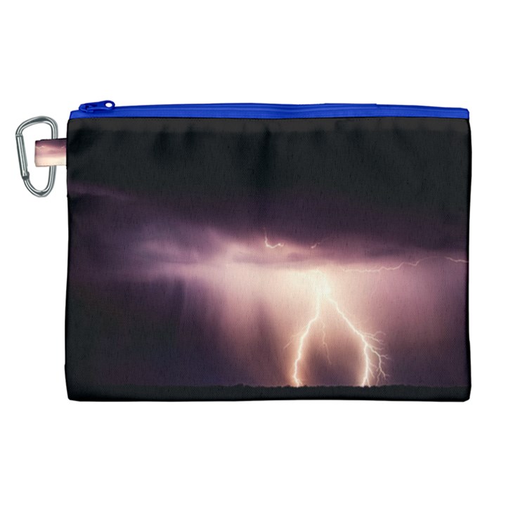 Storm Weather Lightning Bolt Canvas Cosmetic Bag (XL)