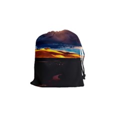 India Sunset Sky Clouds Mountains Drawstring Pouches (small)  by BangZart