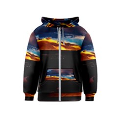 India Sunset Sky Clouds Mountains Kids  Zipper Hoodie by BangZart