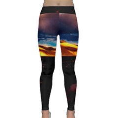 India Sunset Sky Clouds Mountains Classic Yoga Leggings