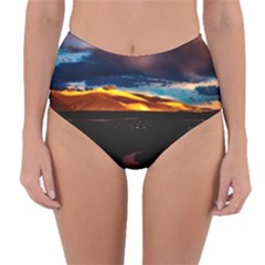 India Sunset Sky Clouds Mountains Reversible High-waist Bikini Bottoms by BangZart