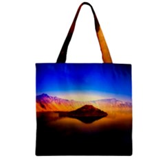 Crater Lake Oregon Mountains Zipper Grocery Tote Bag by BangZart