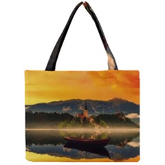 Bled Slovenia Sunrise Fog Mist Mini Tote Bag by BangZart