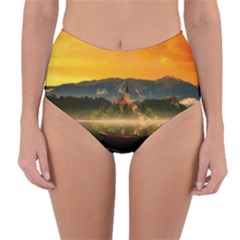 Bled Slovenia Sunrise Fog Mist Reversible High-waist Bikini Bottoms by BangZart