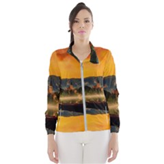 Bled Slovenia Sunrise Fog Mist Wind Breaker (women) by BangZart