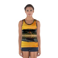 Bled Slovenia Sunrise Fog Mist Sport Tank Top  by BangZart