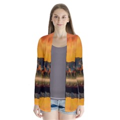 Bled Slovenia Sunrise Fog Mist Drape Collar Cardigan by BangZart