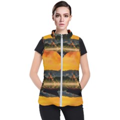 Bled Slovenia Sunrise Fog Mist Women s Puffer Vest by BangZart