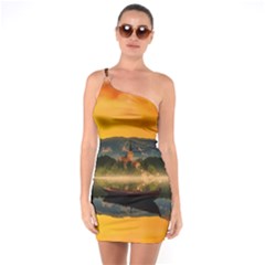 Bled Slovenia Sunrise Fog Mist One Soulder Bodycon Dress by BangZart