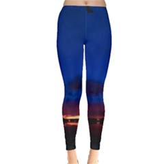 Canada Lake Night Evening Stars Leggings  by BangZart