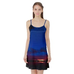 Canada Lake Night Evening Stars Satin Night Slip by BangZart