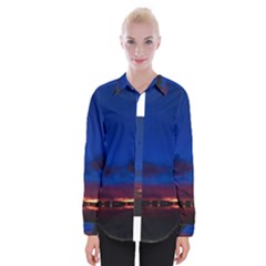 Canada Lake Night Evening Stars Womens Long Sleeve Shirt