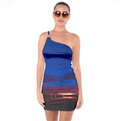 Canada Lake Night Evening Stars One Soulder Bodycon Dress by BangZart