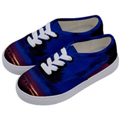 Canada Lake Night Evening Stars Kids  Classic Low Top Sneakers by BangZart