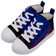 Canada Lake Night Evening Stars Kid s Mid-top Canvas Sneakers