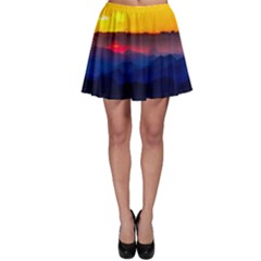 Austria Landscape Sky Clouds Skater Skirt by BangZart