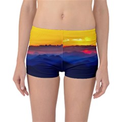 Austria Landscape Sky Clouds Reversible Boyleg Bikini Bottoms by BangZart