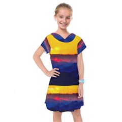 Austria Landscape Sky Clouds Kids  Drop Waist Dress