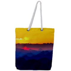 Austria Landscape Sky Clouds Full Print Rope Handle Tote (large)