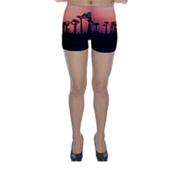 Baobabs Trees Silhouette Landscape Skinny Shorts by BangZart