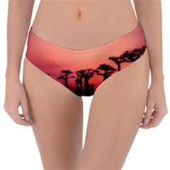 Baobabs Trees Silhouette Landscape Reversible Classic Bikini Bottoms by BangZart