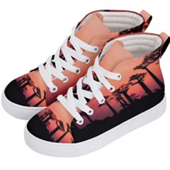 Baobabs Trees Silhouette Landscape Kid s Hi-top Skate Sneakers