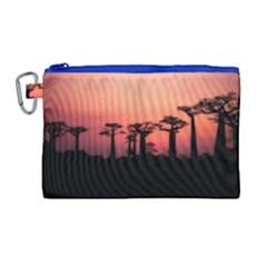 Baobabs Trees Silhouette Landscape Canvas Cosmetic Bag (large)