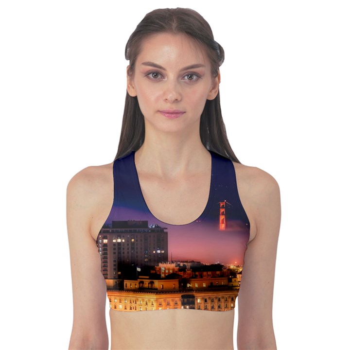 San Francisco Night Evening Lights Sports Bra