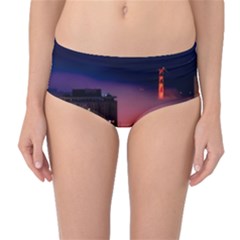 San Francisco Night Evening Lights Mid-waist Bikini Bottoms by BangZart