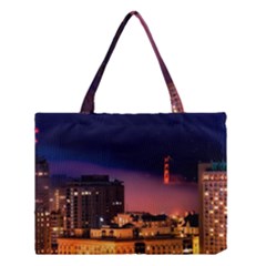 San Francisco Night Evening Lights Medium Tote Bag by BangZart